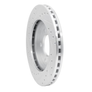 Chrysler Voyager Brake Rotor (1) - Front Right - R1 Concepts - Drilled & Slotted - Silver - `91-`02